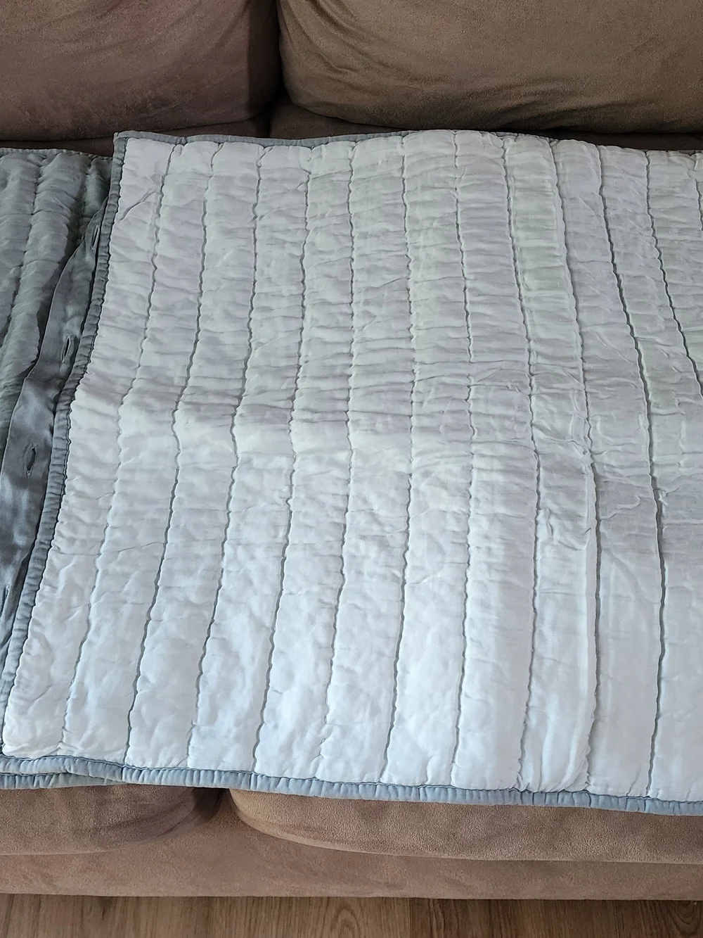 Blue Reversible Pillow Shams - 2 Regular Size Shams